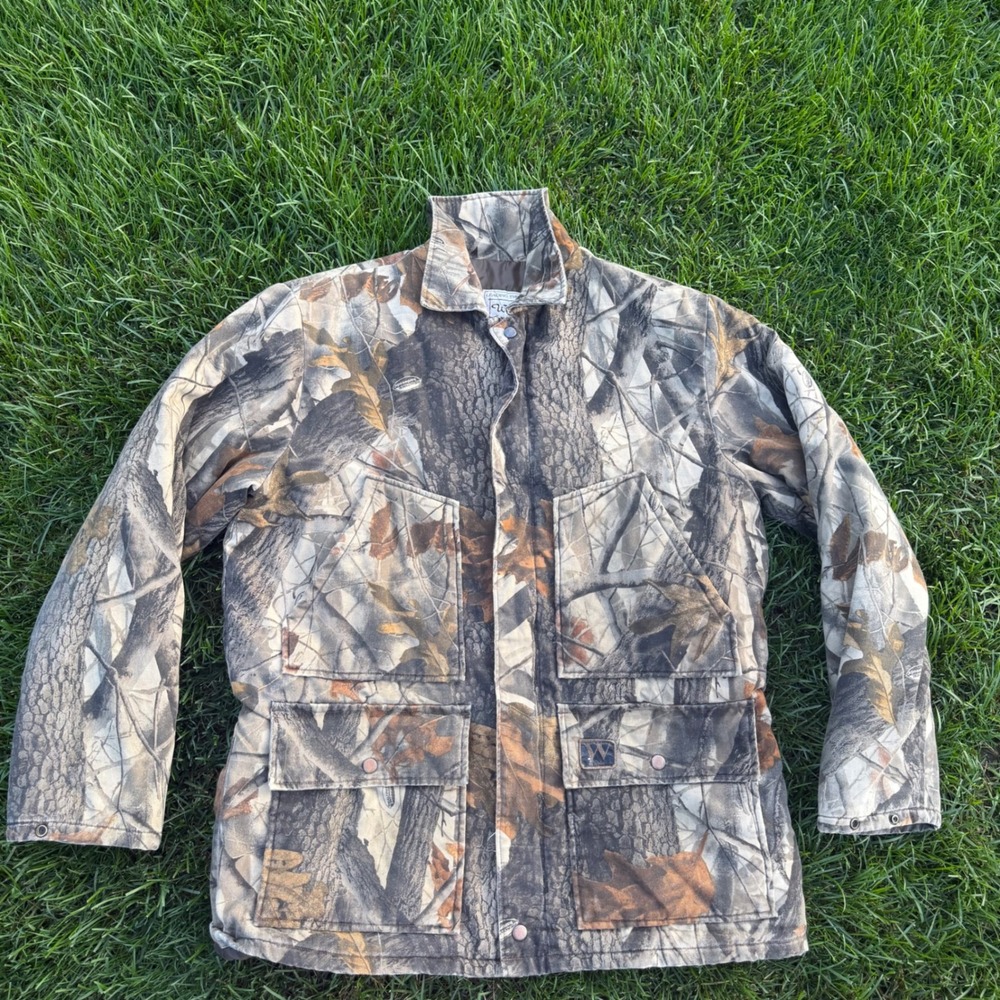 Walls Outdoors Realtree Hardwoods Camo Hunting Jacket Quilted Field Coat Mens L